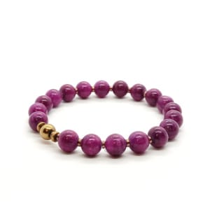 Bransoletka damska Howlit fioletowy i Hematyt - 16,5cm KAM995