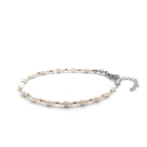 Bransoletka Białe Perły naturalne hodowlane 18,5-22,5cm KAM1025 stal chirurgiczna