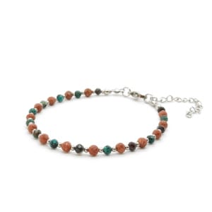 Bransoletka Piasek Pustyni i Chryzokola 17-21cm KAM1062 stal chirurgiczna