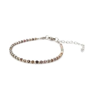 Bransoletka Szafir z rubinem i Hematyt 16-20cm KAM1065 Stal chirurgiczna