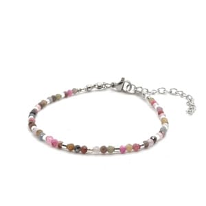 Bransoletka Szafir z rubinem i Hematyt 17,5-21,5cm KAM1054 Stal chirurgiczna