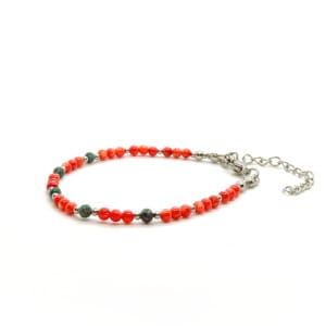 Bransoletka Chryzokola i Masa perłowa 15,5-19,5cm KAM1076 Stal chirurgiczna