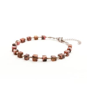 Bransoletka Rodonit i Hematyt 18-22cm KAM1085 Stal chirurgiczna