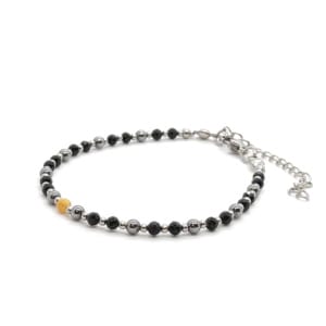 Bransoletka Terahertz, Złote Tygrysie oko, Turmalin KAM1093 - 17-21cm