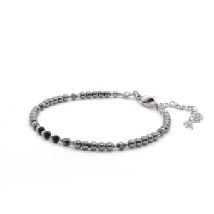 Bransoletka Terahertz Turmalin Hematyt KAM1095 - 17-21cm