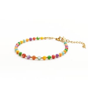 Bransoletka Masa perłowa 16,5-20,5cm KAM1072 Stal chirurgiczna pozłacana