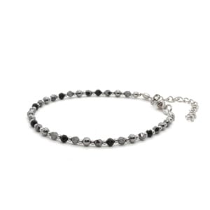 Bransoletka Turmalin, Terahertz, Hematyt KAM1096 - 17-21cm