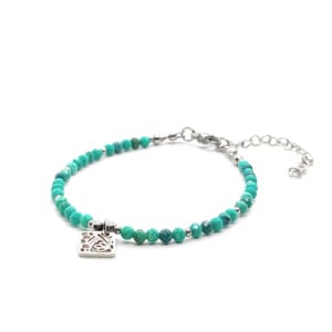 Bransoletka z zawieszką, kamienie naturalne Turkus 15,5-19,5cm KAM1134