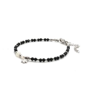 Bransoletka z koniczynką, kamienie Turmalin, Cytryn i Perła hodowlana KAM1135 16-20cm