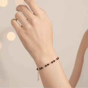 Bransoletka Turmalin, Kamień słoneczny KAM776 Stal chirurgiczna pozłacana