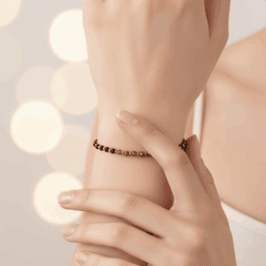 Bransoletka Tygrysie oko, Turmalin czarny KAM914 stal chirurgiczna