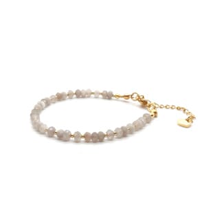 Bransoletka z serduszkiem, Jadeit 16,5-20,5cm KAM1167 Stal chirurgiczna pozłacana