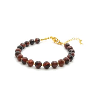 Bransoletka Tygrysie oko 16-20cm KAM1191 stal chirurgiczna pozłacana